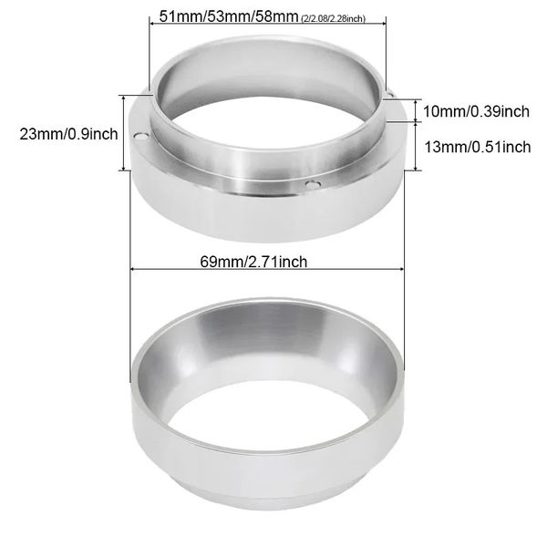 2024 Aluminium Smart Kaffee Dosierung Ring für Bier Becher Kaffee Pulver Werkzeug Espresso Barista für 51 53 54 58 MM Kaffee Filter Tamper