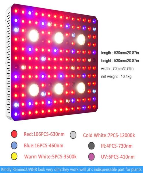 wasserdichtes Design 3000 W Corey COB Vollspektrum Dual-Chip-Lichtquelle UV IR Pflanzenwachstumslampe Innengewächshaus für medizinische Pla9487453