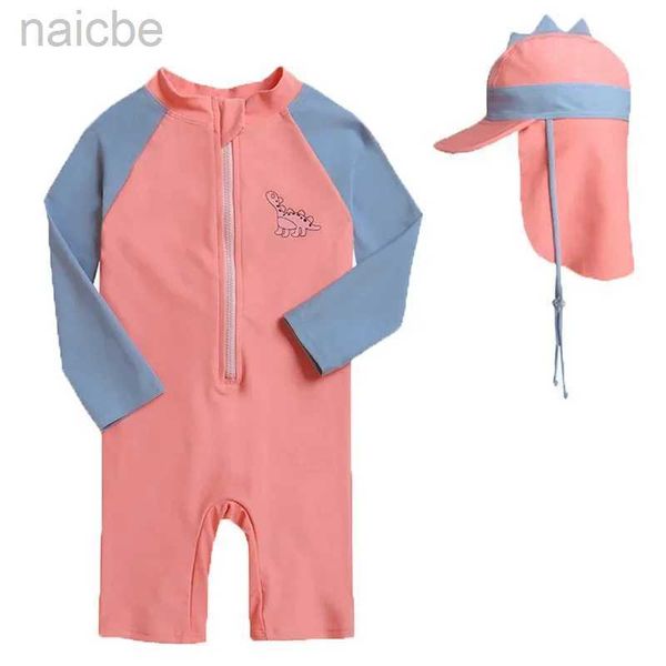 Costume intero da bambino UV Costume intero da bagno intero Costume da bagno per cartoni animati SPF 50 Costume da bagno per bambini a maniche lunghe 1-7 anni 240327