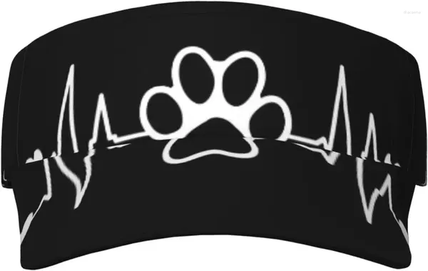 Ballkappen Sport Sonnenblende Hut Hund Druck Herzschlag Atmungsaktive Kappe für Wanderstrand