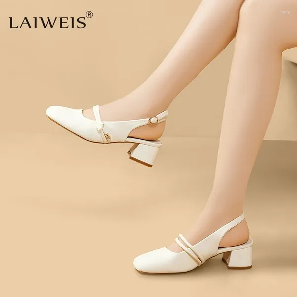 Sandalen Designer Schuhe Frauen High Heels Mary Janes Apricot PU Leder Karree Sexy Mules Slingback Damen Party