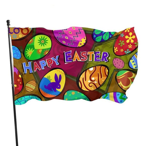 Zubehör Frohe Ostern Flagge Ostereier draußen Hof Party Club Indoor Outdoor Bauernhaus Osterdekorationen Flagge für Frauen Männer Kinder Geschenke