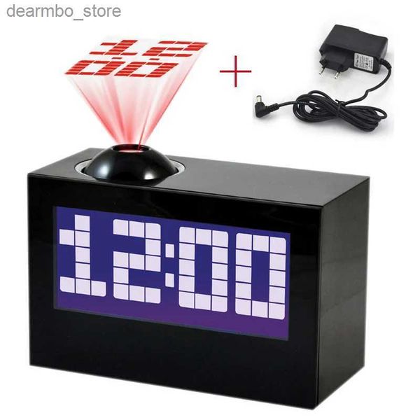 Настольные часы с лазерным проецированием, будильник, большой дисплей, время, дата, температура, проектор с цифровой красочной подсветкой, настольные часы24327