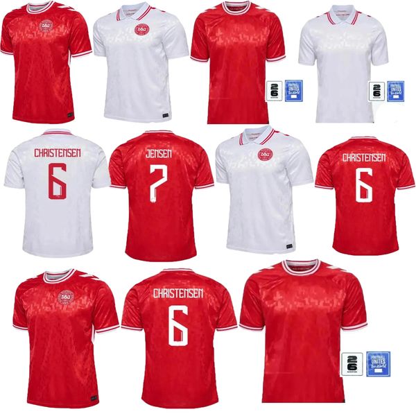 2024 25 Danimarca maglie da calcio vendita calda ERIKSEN HOME ROSSO AWAY BIANCO 24 25 HOJBJERG CHRISTENSEN SKOV OLSEN BRAITHWAITE DOLBERG magliette da calcio di alta qualità