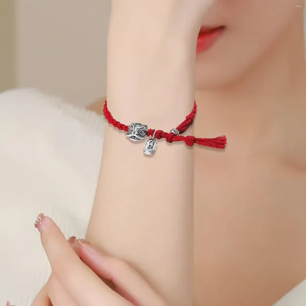 Braccialetti con ciondoli Bracciale da donna Danza del leone Gioielli alla moda Testa di danza cinese per la festa della mamma, del papà