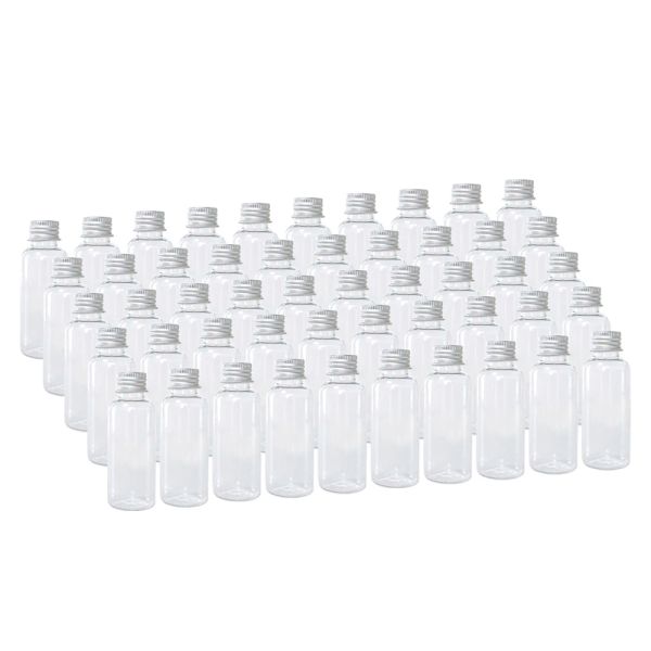 Gläser 100 Stück Plastikflasche mit Aluminium-Schraubverschluss Reiseset Leere nachfüllbare Flaschen Gläser 5 ml bis 100 ml PET-Kosmetikbehälter