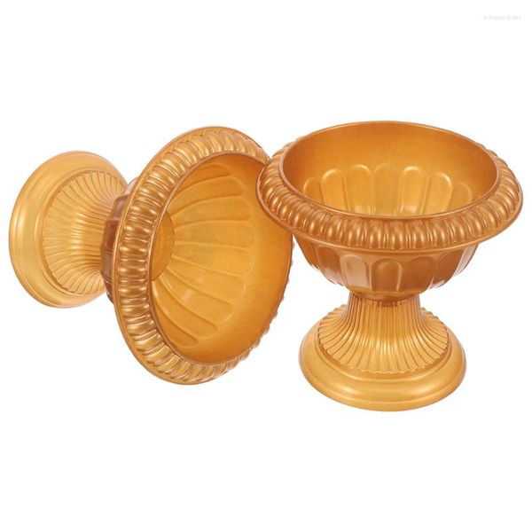 Vazolar 2pcs Roman Saksı Plastik Urn Ekici Vintage Zarif Düğün Merkez Vazo