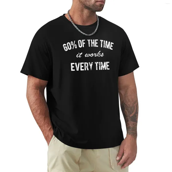 Polo da uomo Humor Fashion T Shirt 60of The Time Funziona con ogni maglietta Abbigliamento estetico Marchio vintage per uomo Nero