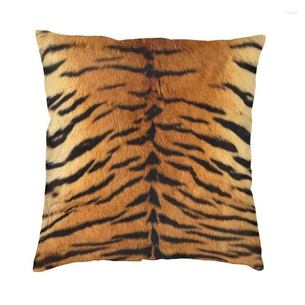 Travesseiro Tigre Siberiano Leopardo Pele Textura Padrão Capa 50x50 cm Tropical Selvagem Animal Lance Casos para Sofá Decoração de Casa