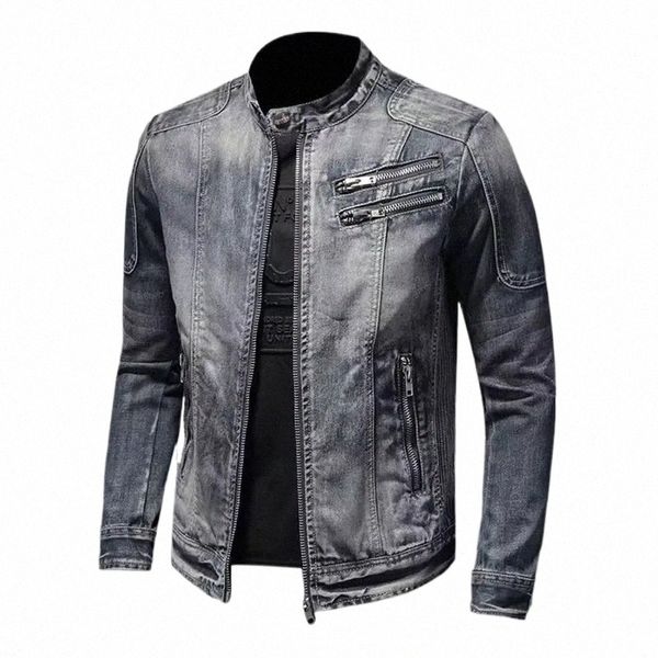 Primavera nova jaqueta jeans homens streetwear fi fino ajuste cowboy outerwear motocycle jaquetas masculino casaco casual topo chaquetas hombre 807q #