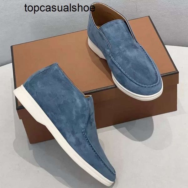 Loro Piano LP Lorospianasl Walk Wildleder Offene Sneaker Schuhe Frauen Leder Paar lässige Schuhmenschen Slipon High Top Wanderflats mit Luxusdesigner Desert Boots F. F.