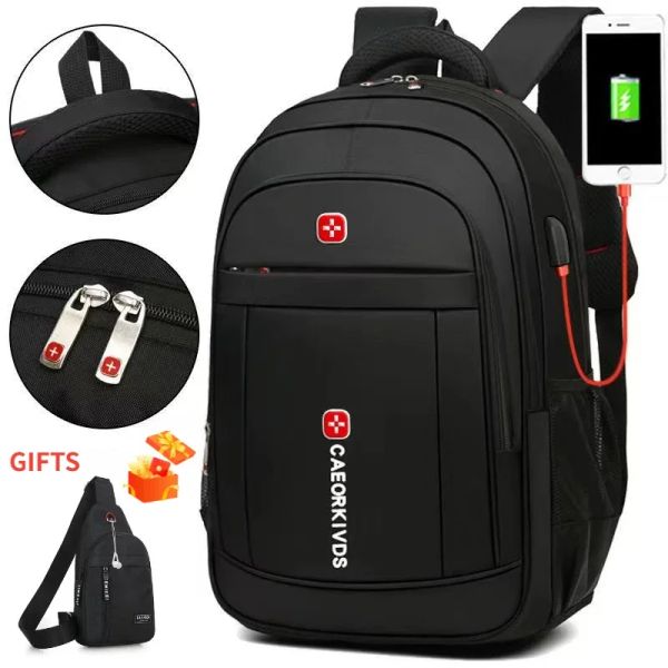 Mochila masculina grande capacidade mochila de negócios saco de viagem ao ar livre oxford mochila à prova dwaterproof água 16 Polegada usb recarregável laptopbackpack