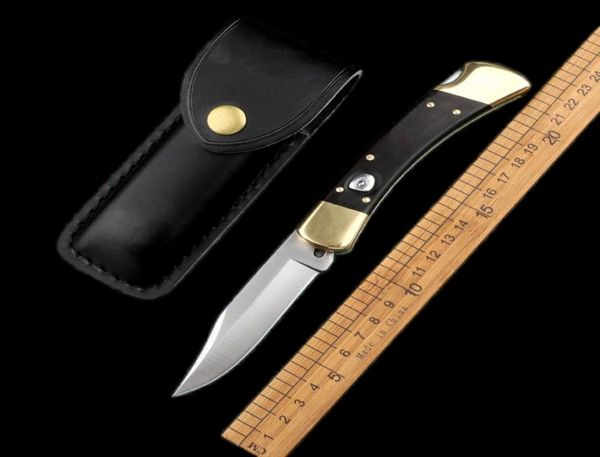 Faca dobrável faca automática 440c punho de madeira latão caça tático edc ferramenta sobrevivência faca 3310 3400 4600 9400 9600 110 1122150095