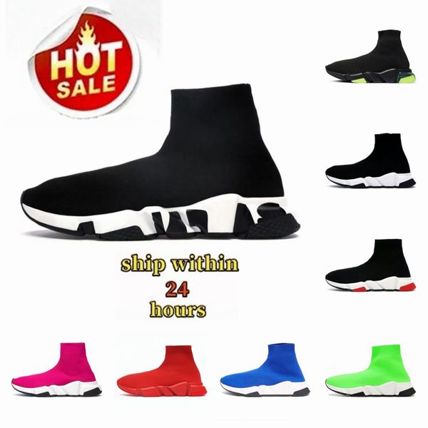 Designer calzino scarpe uomo donna Graffiti Bianco Nero Rosso Beige Rosa Suola trasparente Stringate Neon Giallo calzini speed runner scarpe da ginnastica piattaforma piatta casual 36-47 scarpe da ginnastica aoo