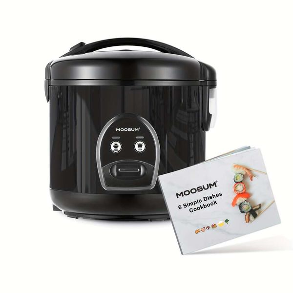 1 Stück, MOOSUM Electric Rice One Touch für asiatischen japanischen Sushi-Reis, 10 Tassen ungekocht/20 Tassen gekocht, schneller praktischer Kocher mit Dampfgarer, Edelstahlgehäuse