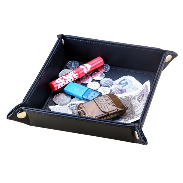 Körbe, Aufbewahrungstablett aus Leder, Körbe für Geldbörsen, Münzen, Schmuckstücke, Schlüsselhalter, zusammenklappbare Kleinigkeiten, Schreibtisch-Organizer, Box, kreative Valentinstagsgeschenke