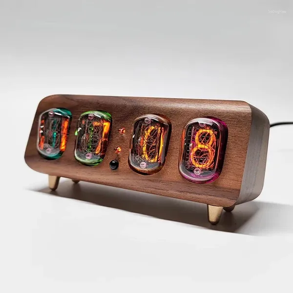 Tischuhren Retro Nixie Tube Digitaluhr Kreative elektronische nordische Wohnzimmerdekoration Ornamente Smart Bluetooth-Steuerung