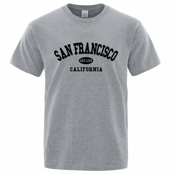 Sanfrancisco Est.1776 California Brief T-Shirts Männer Fi Übergroße Tops Sommer T-shirt Lose Designer Luxus T-shirt Kleidung y3ef #