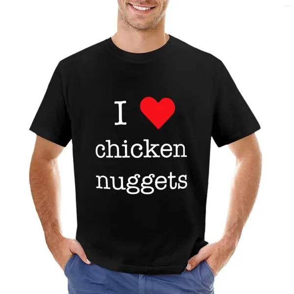 Polos masculinos eu amo nuggets de frango camiseta fofa hippie roupas personalizadas projete seu próprio para um menino camisa de treino masculina