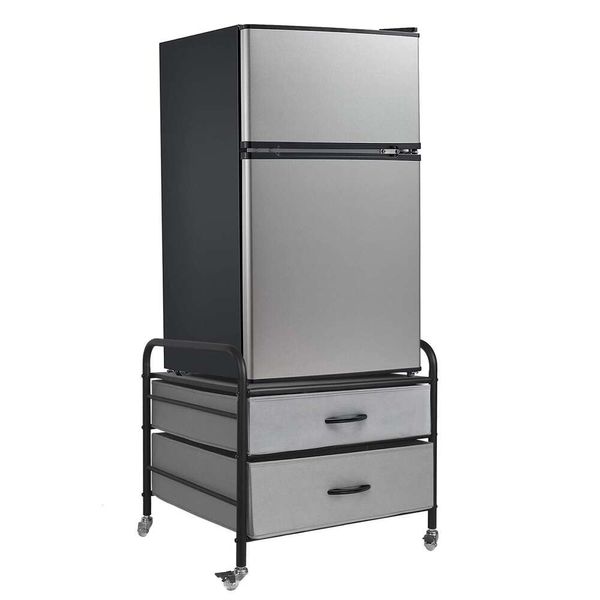Eazehome Rack 2 Автомобильный шкаф для хранения с металлическим каркасом и тканевым ящиком, мини-холодильник, столик с 4 вращающимися колесами