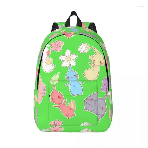 Сумки для хранения, рюкзак с узором Pikmin для дошкольников, учащихся начальной школы, сумка для книг для мальчиков и девочек, детский рюкзак на открытом воздухе
