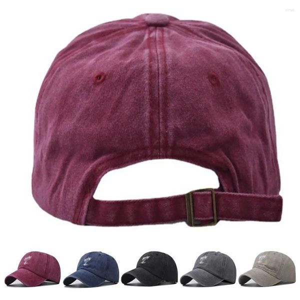 Ballkappen Outdoor-Sportarten WASHED DENIM Verstellbare Baseballmützen Distressed Faded Cap Kokosnussbaum-Stickerei Sonnenschutzmittel