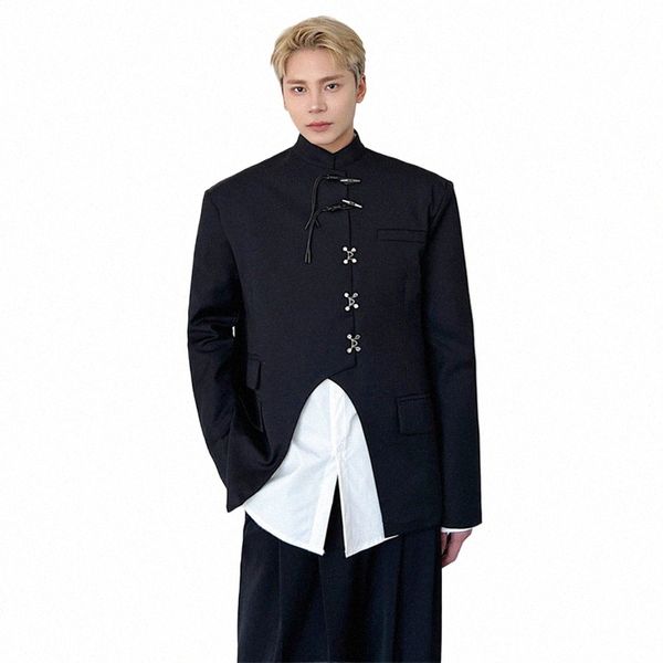 Luzhen 2024 primavera na moda bainha assimétrica original fino terno chinês casaco masculino bonito elegante elegante jaqueta de rua novo 407c40 F8HY #