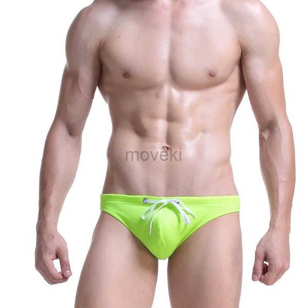 Herren-Bademode, solide Badebekleidung, Herren-Slip, sexy Badeanzug, Badehose zum Baden, Badehose, Strand-Shorts, Sunga-Bikini, Gay Hot 24327