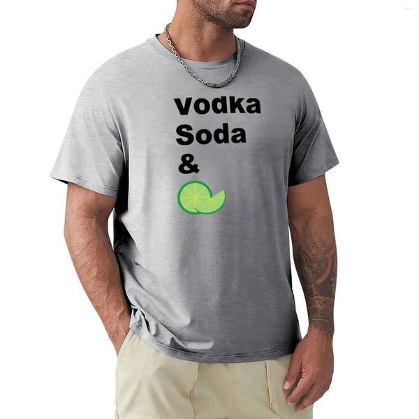 Polos masculinos vodka soda lime camiseta anime roupas de verão topo cabido t camisas para fãs de esportes personalizados algodão masculino