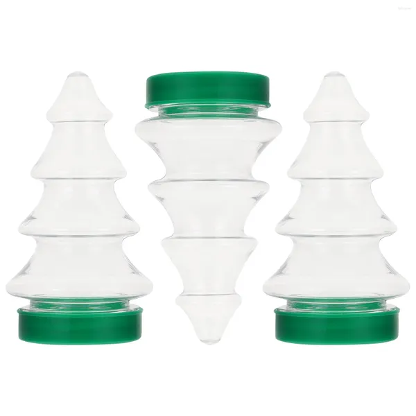 Vasen 3 PCs Bonbonflasche klare Plastikbehälter Festival Baumdesign Ständer Kekse Jar Storage Haustierflaschen