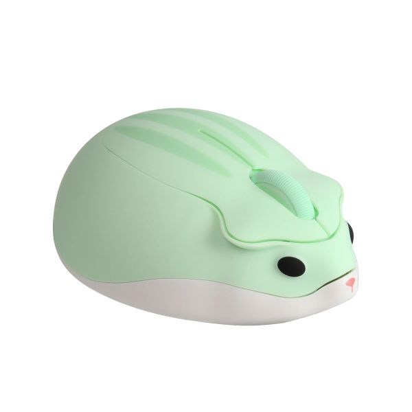 Mouse 2.4G Wireless Verde Simpatico Mouse Criceto Cartoon USB Creativo Muto Mause Mini ergonomico 3D Mouse ottico regalo per bambini per PC portatile