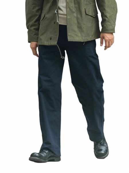 BRS 1944 USMC Oficial Chino Calças Straight-Leg Mens Calças Militares Khakis H3vU#