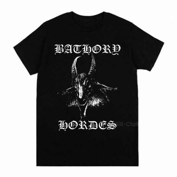 Новая волна евро-американской футболки Bathory Metal Band 100% Cott Мужская футболка Уличная одежда с графикой Крутая мужская одежда x33s #