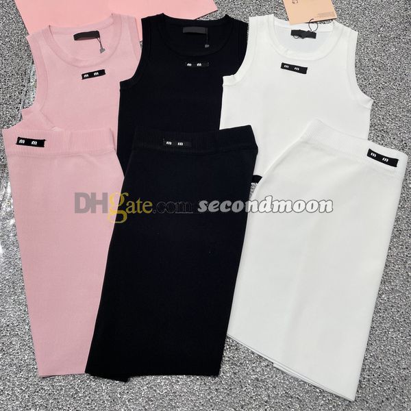 Damen-Strickkleid, sexy abgeschnittenes T-Shirt, modischer, eng anliegender Rock, elastische Taille, Strickröcke