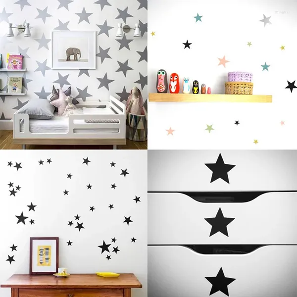 Adesivos de parede Decalques de arte Berçário de bebê DIY Mural removível estrelas padrão adesivo decoração de quarto