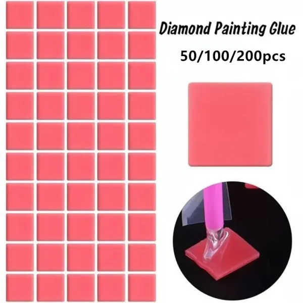 Pennelli Accessori per pittura diamante Colla per ricamo diamante 2 * 2 cm Colla per punteggiatura Daimond Pittura Cera Fango Commercio all'ingrosso 200 pezzi