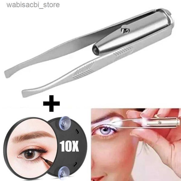 Falsche Wimpern 1 LED-Wimpernaufkleber Schrägspitze Edelstahl-Wimpernschneideclip zum Entfernen von Wimpern Make-up-Tool24327
