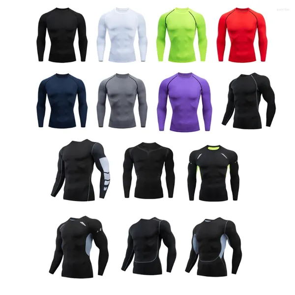 Homens Corpo Shapers Homens Roupa Interior Térmica Esporte Elástico Calças Esqui Correndo Quente Manga Longa Compressão Sportswear Motocicleta Verde