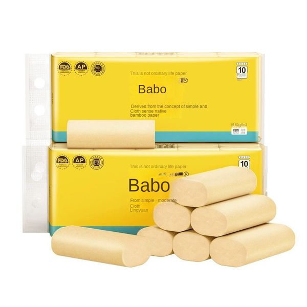 Рулонная бумага BABO из натуральной бамбуковой целлюлозы, бытовая салфетка без сердцевины, 3 слоя, 80 г/рулон, 30 рулонов, чтобы начать съемку