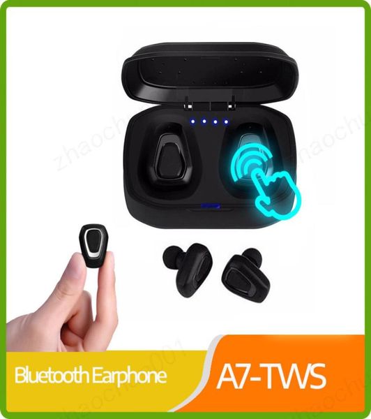 A7 tws sem fio bluetooth fone de ouvido estéreo baixo mãos esporte bluetooth earpod para xiaomi huawei telefone pk i10 tws x2t7123383