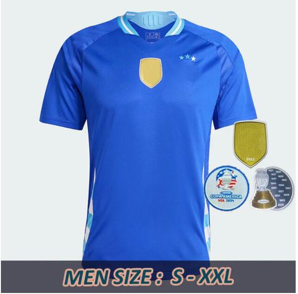 2024 Messis Argentinas Soccer Jersey Copa America Copa Camisetas Kit Kit Seleção Nacional 24/25 Camisa de futebol em casa Di Maria LaUtaro M 4465