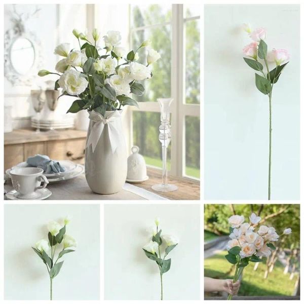 Fiori decorativi 70 cm 4 teste Platycodon stelo lungo fiore di seta Grandiflorum artificiale realistico El