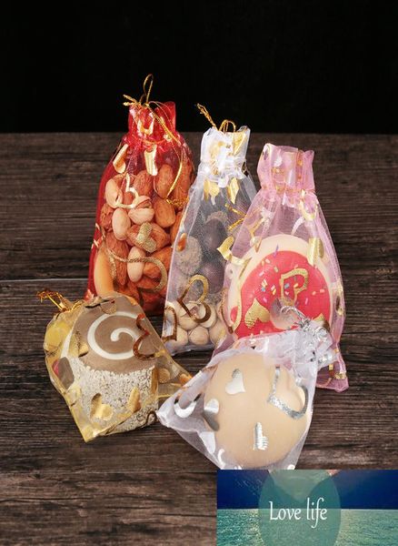 10 pezzi 7x99x1213x18 cm cuore sacchetto regalo in organza carino pacchetto di caramelle per bomboniera con coulisse sacchetto gioielli luminoso partito Decor5127934