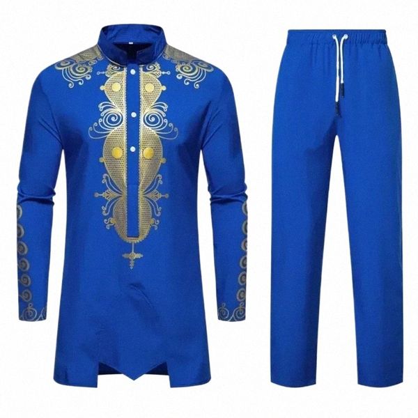 Yeni Persal Erkekler LG Kollu Gömlek Setleri Eğlence Akşam Yemeği Baskı Tasarımı Orta LG Giysileri Erkekler için T0ZD#