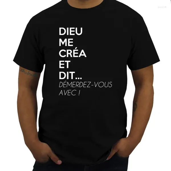 Erkek Tişörtleri Drole Mizah Femme Dieu Me Crea Crea Standart Unisex T-Shirt Yaz Moda Markası Tee Fil Pamuk Tops