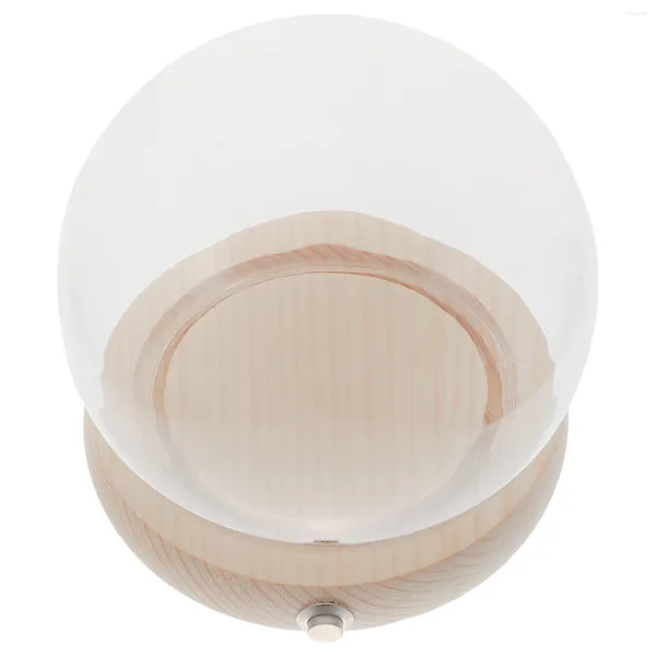 Vasi Vaso per fiori Realizzato a mano con copertura in vetro Vetrina per desktop Cupola antipolvere con base luminosa per bambini