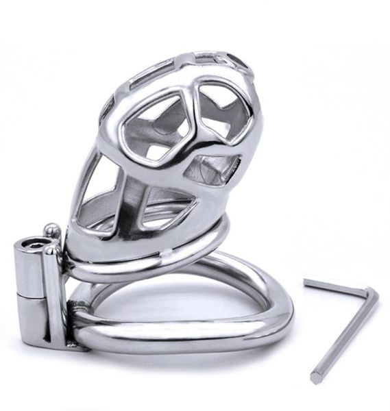 Massagem f88 dispositivo masculino anel peniano com bloqueio de parafuso design oculto gaiola de proteção de pênis de metal de aço inoxidável para homens adulto6104163