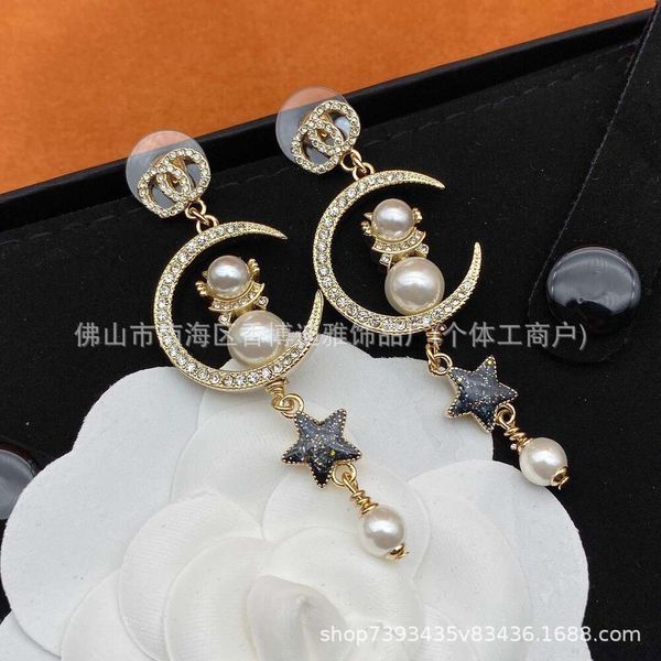 Designerohrringe für Frauensternohrringe mit Diamantperlen süße Ohrringe elegant vielseitig