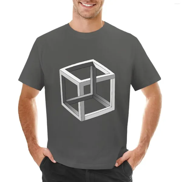 Canotte da uomo T-shirt Cubo di Escher strabiliante T-shirt da uomo con grafica carina nera