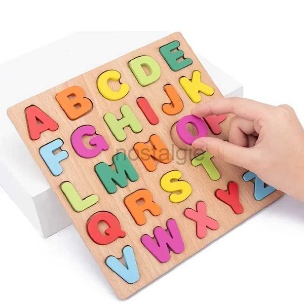 Colorido crianças inteligência brinquedos alfabeto número quebra-cabeças de madeira crianças inteligente jogo de correspondência pré-escolar crianças cedo brinquedos educativos 240327